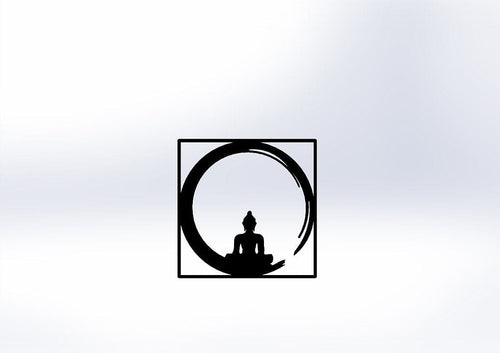 Asir Decorazione da parete Buddha Nero