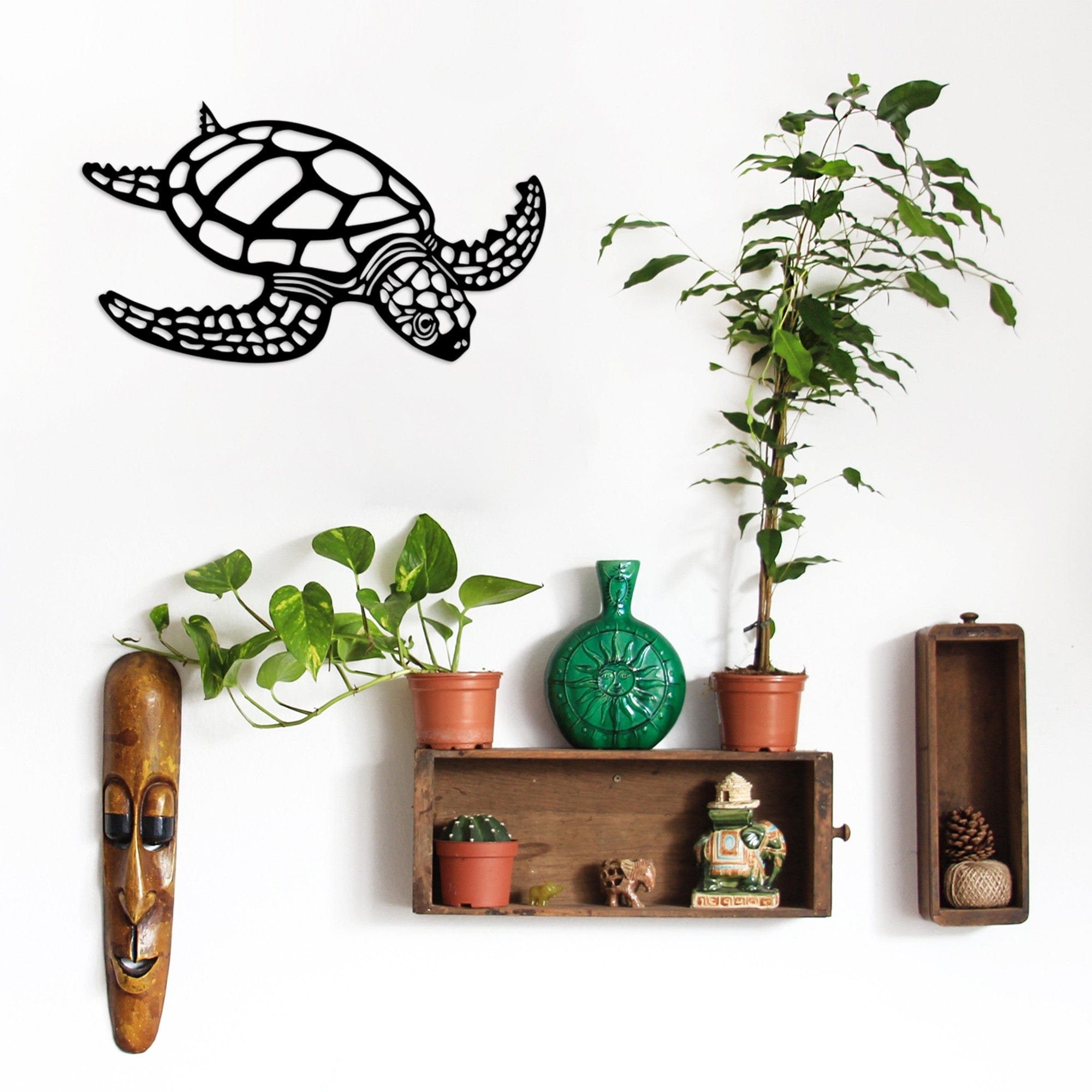 Asir Decorazione da parete Caretta Nero