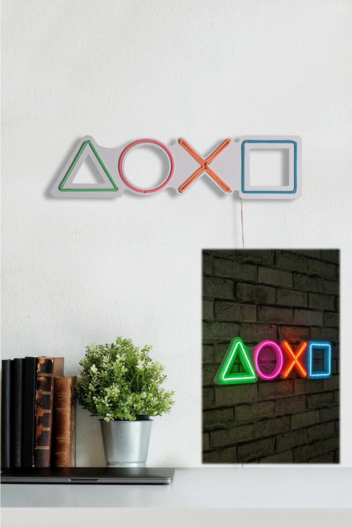 Asir Decorazione da parete con illuminazione LED Play Station Multicolore