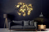 Asir Decorazione da parete con illuminazione Led World Map Compass Nero