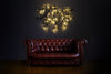 Decorazione da parete con illuminazione Led World Map Compass Nero (3)