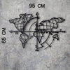 Decorazione da parete con illuminazione Led World Map Compass Nero (8)