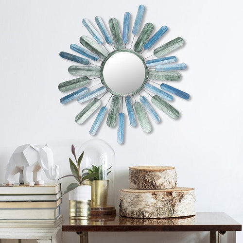 Asir Decorazione da parete con specchio Sun Multicolore
