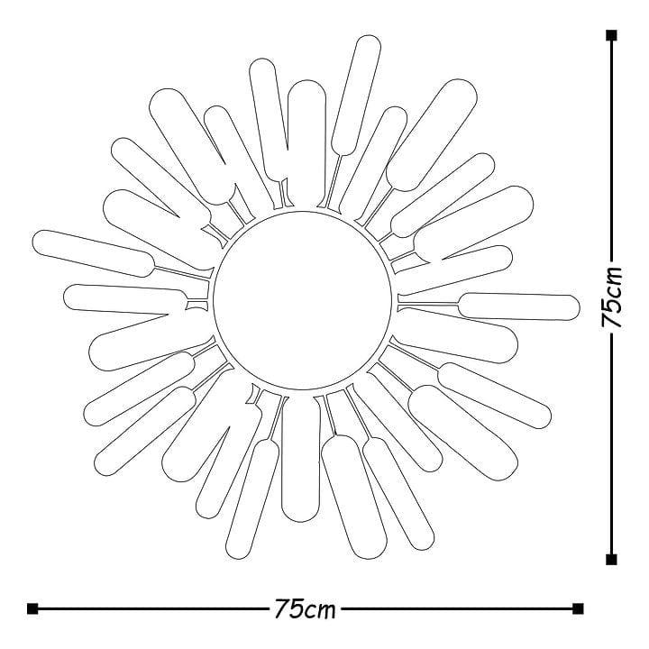 Asir Decorazione da parete con specchio Sun Multicolore