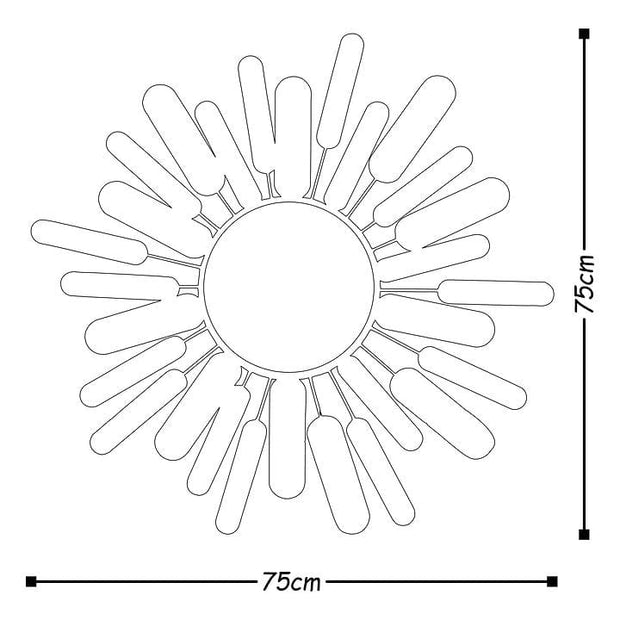 Asir Decorazione da parete con specchio Sun Multicolore