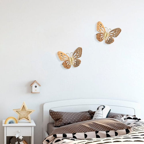 Asir Decorazione da parete Farfalla 2 Oro