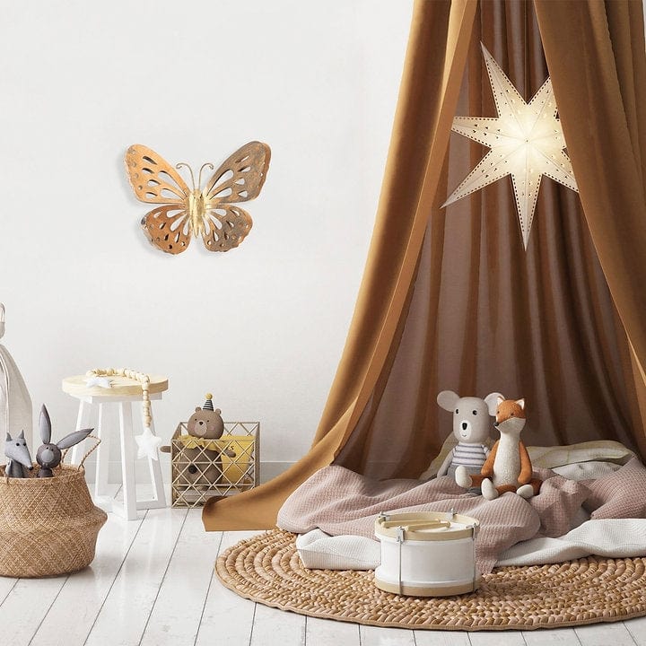 Asir Decorazione da parete Farfalla 2 Oro