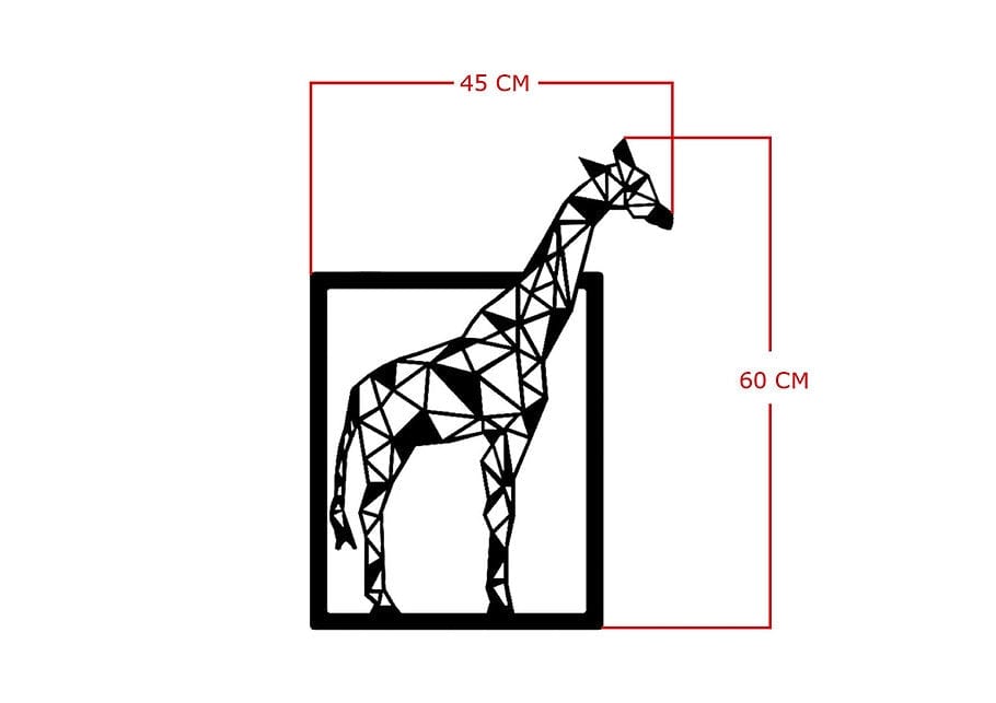 Asir Decorazione da parete Giraffe Nero
