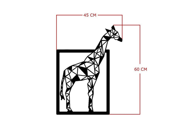 Asir Decorazione da parete Giraffe Nero