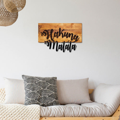 Asir Decorazione da parete Hakuna Matata Noce