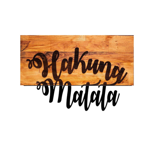 Asir Decorazione da parete Hakuna Matata Noce
