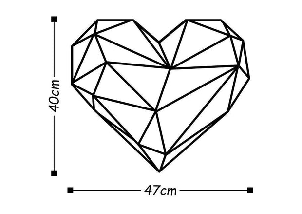 Asir Decorazione da parete Heart Nero