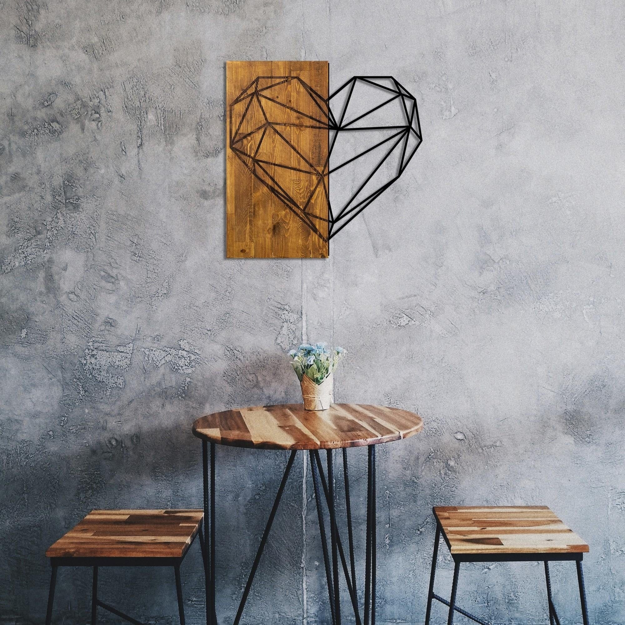 Asir Decorazione da parete Heart Noce
