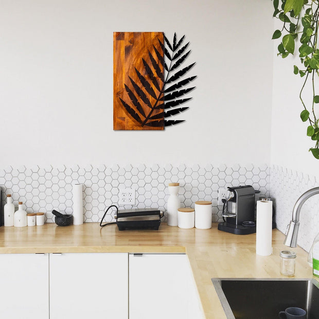 Asir Decorazione da parete Leaf 3 Noce