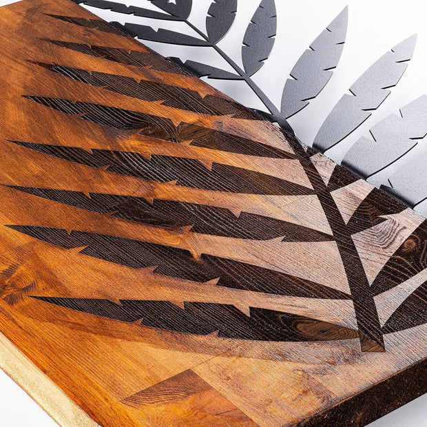Asir Decorazione da parete Leaf 3 Noce