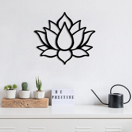 Asir Decorazione da parete Lotus Flower 1 Nero