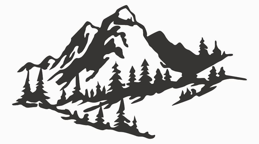Asir Decorazione da parete Mountain 2 Nero