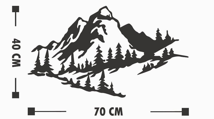 Asir Decorazione da parete Mountain 2 Nero