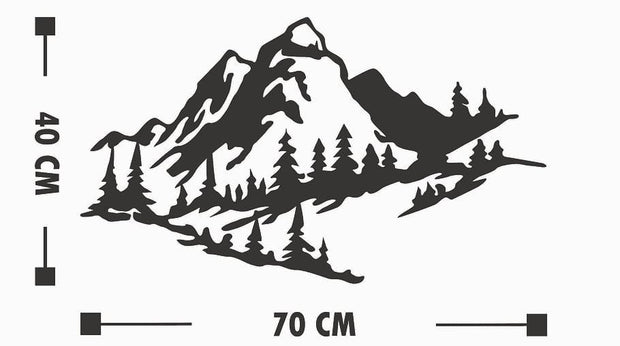 Asir Decorazione da parete Mountain 2 Nero
