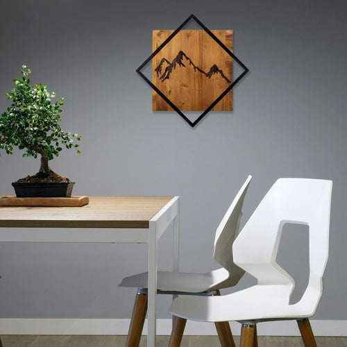 Asir Decorazione da parete Mountain 2 Noce