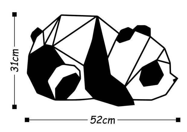 Asir Decorazione da parete Panda 2 Nero