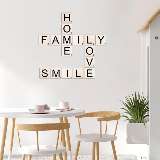 Asir Decorazione da parete Scrabble Set-5 Bianco e Nero