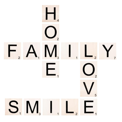 Asir Decorazione da parete Scrabble Set-5 Bianco e Nero