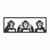 Asir Decorazione da parete Three Monkeys M Nero
