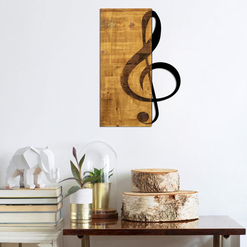 Asir Decorazione da parete Treble Clef Noce