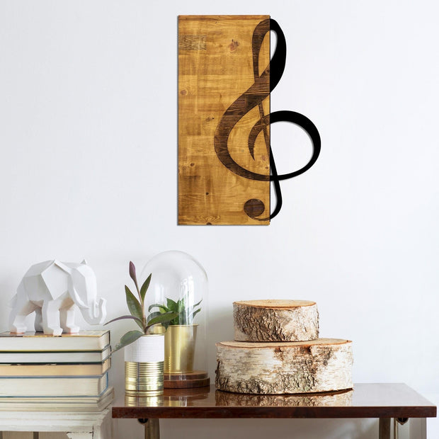 Asir Decorazione da parete Treble Clef Noce