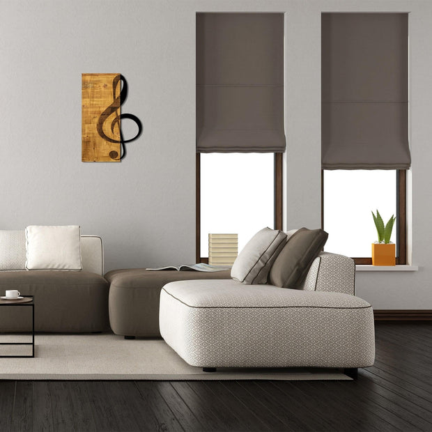 Asir Decorazione da parete Treble Clef Noce