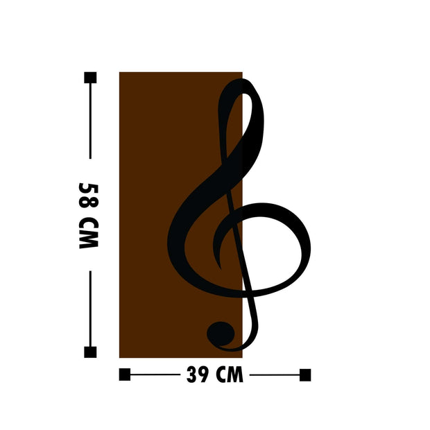 Asir Decorazione da parete Treble Clef Noce