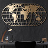 Asir Decorazione da parete World Map Glob Oro