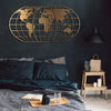 Asir Decorazione da parete World Map Glob Oro