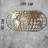 Asir Decorazione da parete World Map Glob Oro