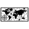 Asir Decorazione da parete World Map Grande 2 Nero