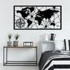 Asir Decorazione da parete World Map Grande 2 Nero