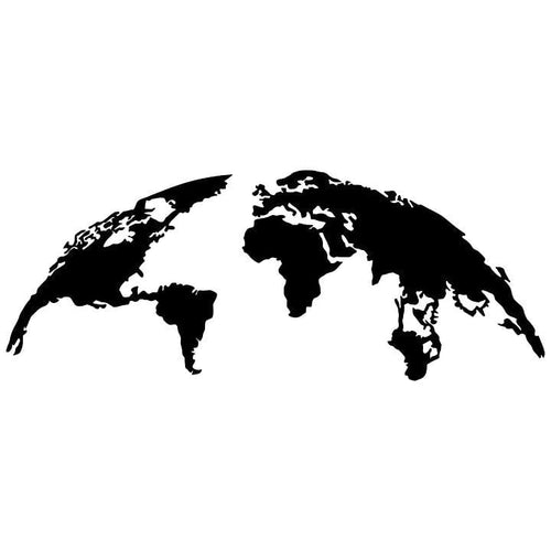 Asir Decorazione da parete World Map Grande Nero