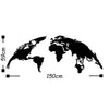 Asir Decorazione da parete World Map Grande Nero
