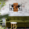 Asir Decorazione da parete World Map With Compass Noce
