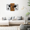 Asir Decorazione da parete World Map With Compass Noce