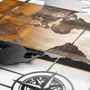 Asir Decorazione da parete World Map With Compass Noce
