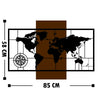 Asir Decorazione da parete World Map With Compass Noce