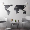 Asir Decorazione World Map Silhouette Nero