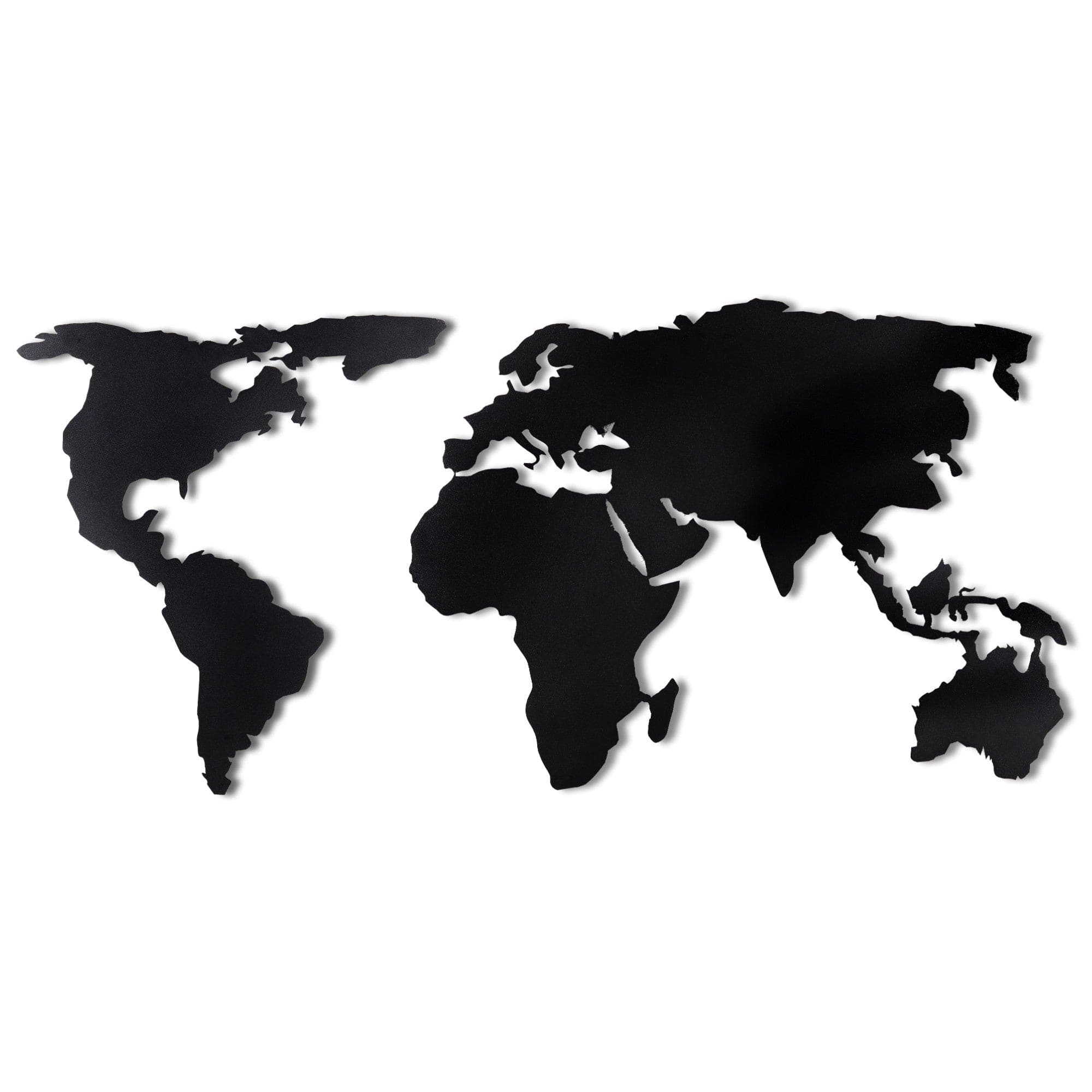 Asir Decorazione World Map Silhouette Nero