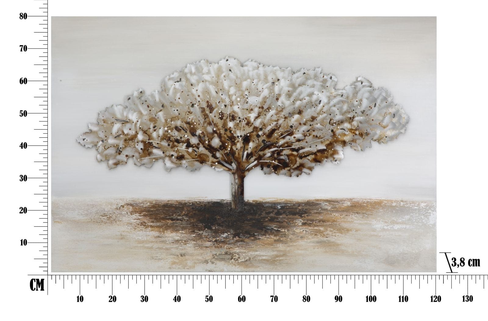 Mauro Ferretti Dipinto Su Tela Albero Alluminium -A-cm 120x3,8x80