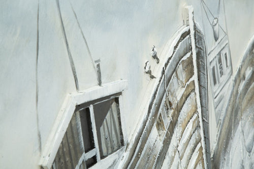 Mauro Ferretti Dipinto Su Tela Barche cm 120x3,7x80