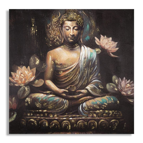 Mauro Ferretti Dipinto Su Tela Buddha -A- cm 100x3x100