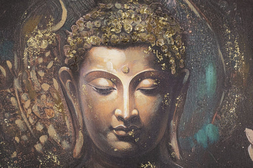 Mauro Ferretti Dipinto Su Tela Buddha -A- cm 100x3x100