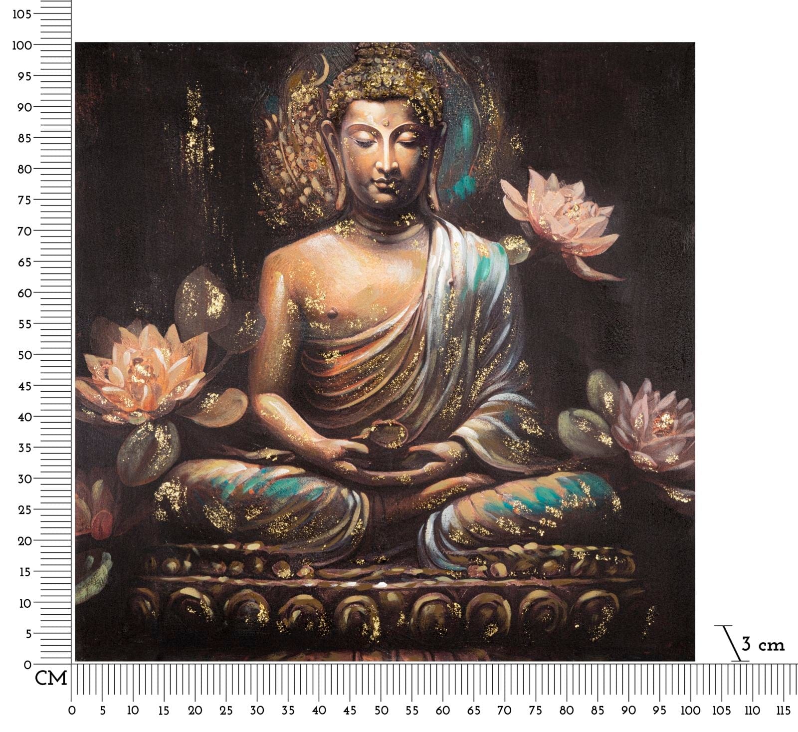 Mauro Ferretti Dipinto Su Tela Buddha -A- cm 100x3x100